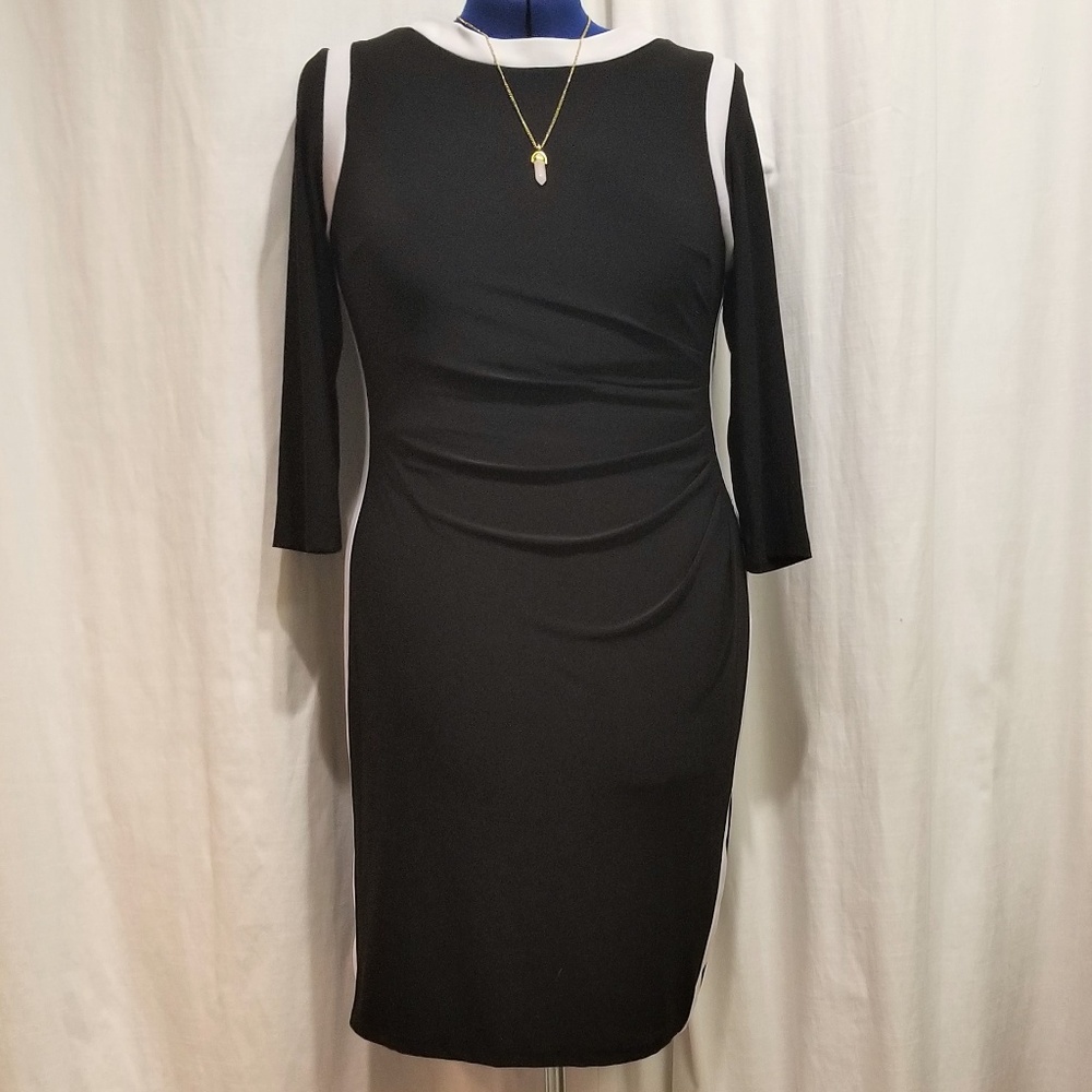 Chaps black and white dress